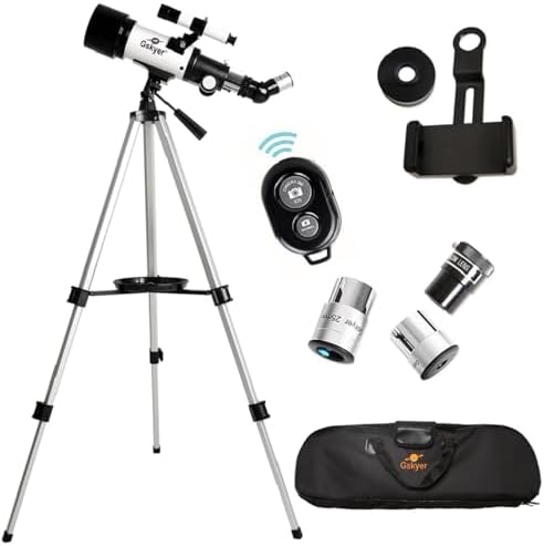 Gskyer Telescope  70mm Aperture 400mm AZ Mount Astronomical Refracting Telescope for Kids Beginners   Travel Telescope with Carry Bag  Phone Adapter and Wireless Remote