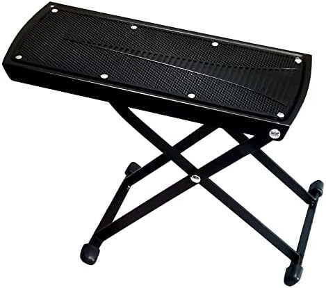 Guitar Foot Rest Stool Height Adjustable Footstool Excellent Stability with Rubber End Caps and Non Slip Rubber Pad for Classical Guitar