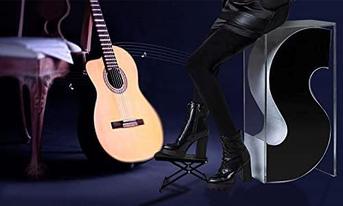 Guitar Foot Rest Stool Height Adjustable Footstool Excellent Stability with Rubber End Caps and Non Slip Rubber Pad for Classical Guitar
