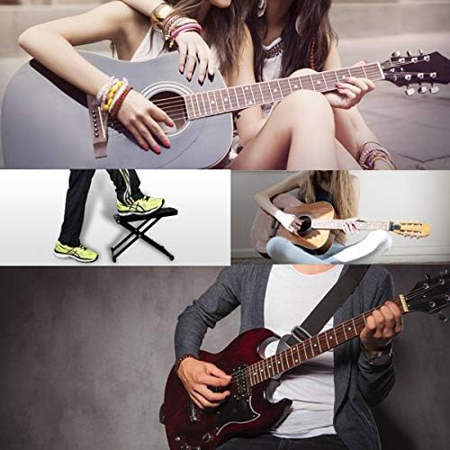 Guitar Foot Rest Stool Height Adjustable Footstool Excellent Stability with Rubber End Caps and Non Slip Rubber Pad for Classical Guitar
