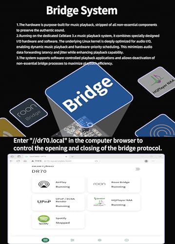 Gustard AUDALYTIC DR70 R2R Streaming DAC   Home Audio Network Bridge Streaming CK 01 Clock Native 1 bit DSD D/A Converter DSD512&PCM768kHz  Black