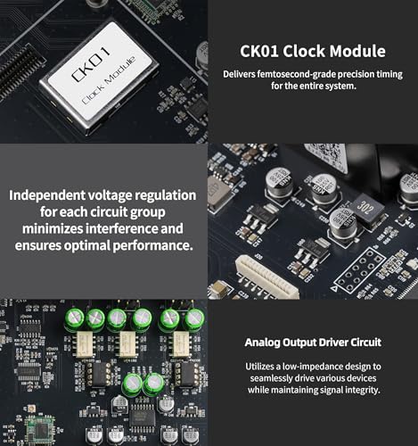 Gustard AUDALYTIC DR70 R2R Streaming DAC   Home Audio Network Bridge Streaming CK 01 Clock Native 1 bit DSD D/A Converter DSD512&PCM768kHz  Black