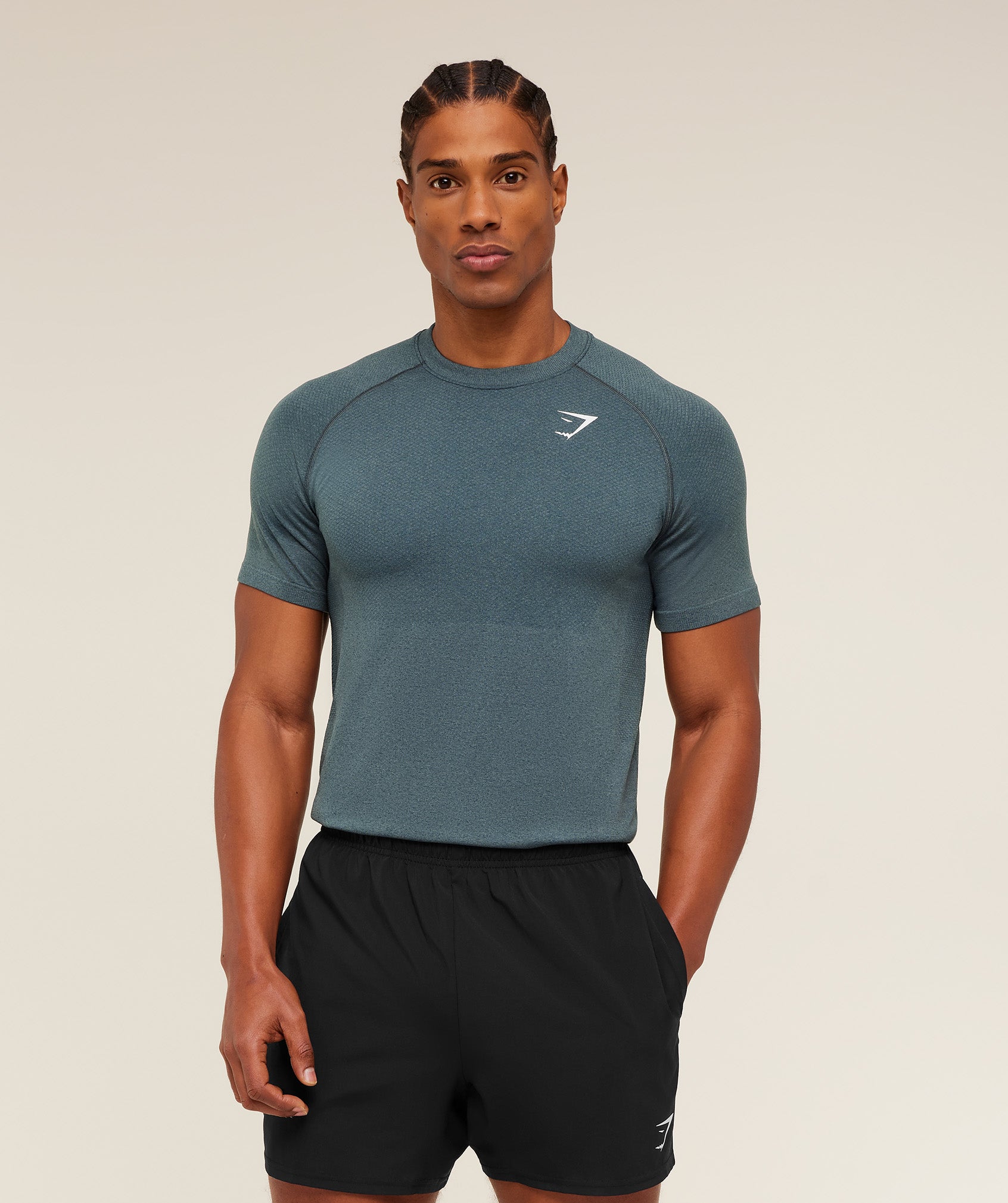 Talla M - Gymshark Vital Seamless T-Shirt - Iron Blue / Stealth Blue