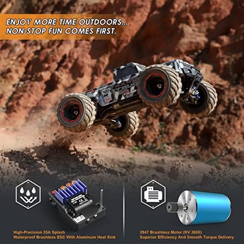 HAIBOXING 1/12 Scale Brushless RC Cars 903A  4X4 Off Road RC Monster Truck with Fast Remote Control of 55KM/H Top Speed  Hobby Grade RTR RC Vehicles All Terrain for Adults  Boys