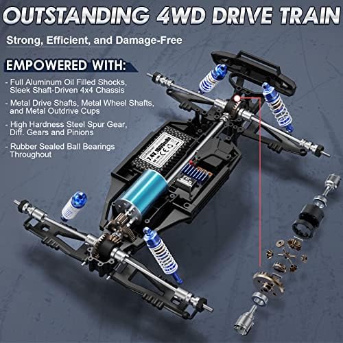 HAIBOXING 1/12 Scale Brushless RC Cars 903A  4X4 Off Road RC Monster Truck with Fast Remote Control of 55KM/H Top Speed  Hobby Grade RTR RC Vehicles All Terrain for Adults  Boys