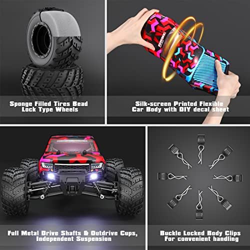 HAIBOXING 1 12 Scale RC Cars 903 RC Monster Truck  38 km/h Speed Hobby Fast RC Cars for Kids and Adults Toy Gifts  2 4 GHz 4WD Electric Powered Remote Control Trucks Ready to Run 40  Min Playtime