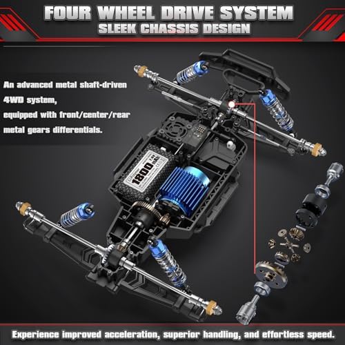 HAIBOXING 2997A Brushless RC Cars 1/12 Scale 4WD Remote Control Truck with Independent ESC  Fast RC Cars 45 MPH Max Speed RTR Off Road RC Car for Adults  Boys  3S Batteries Applicable  not Included