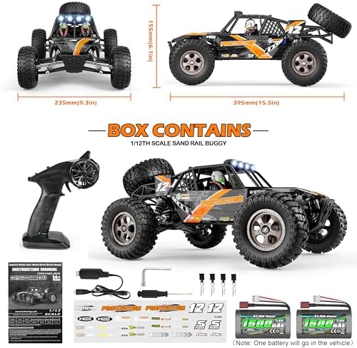 HAIBOXING Remote Control Car 1 12 Scale 4x4 RC Cars Protector 38  KM/H Speed  2 4G All Terrain Off Road Truck Toy Gifts for Boys and Adults Included Two Rechargeable Batteries Provide 40  Min Playtime