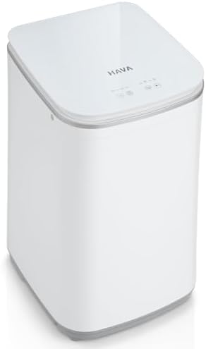 HAVA Portable Washing Machine  0 8 Cu  Ft  Capacity Mini Washer & Spin Dryer  Fully Automatic with 8 Wash Programs  Hot Wash Options & Upward Drainage  Space Saving for Apartments  Dorms  and RVs