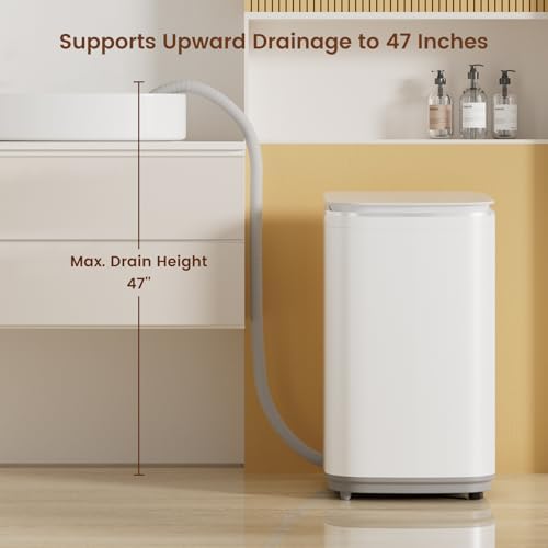 HAVA Portable Washing Machine  0 8 Cu  Ft  Capacity Mini Washer & Spin Dryer  Fully Automatic with 8 Wash Programs  Hot Wash Options & Upward Drainage  Space Saving for Apartments  Dorms  and RVs