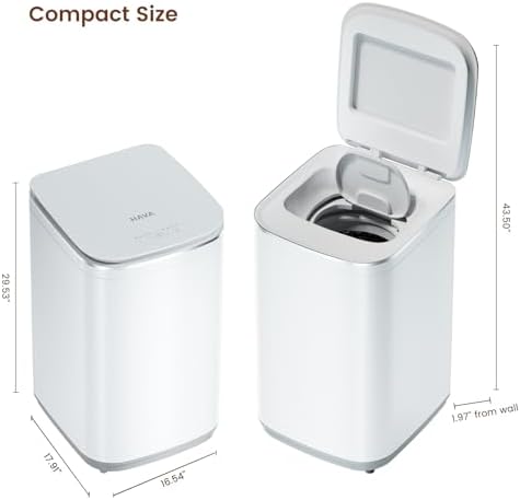 HAVA Portable Washing Machine  0 8 Cu  Ft  Capacity Mini Washer & Spin Dryer  Fully Automatic with 8 Wash Programs  Hot Wash Options & Upward Drainage  Space Saving for Apartments  Dorms  and RVs
