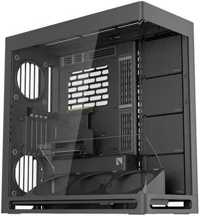 HAVN HS 420 - Gabinete de PC de Torre Mediana de Cámara Dual ATX Negro | Diseño Híbrido, 11 Ranuras para Ventiladores de 140mm y Soporte para 3 Radiadores de 420mm, Gestión de Cables SimpliCable