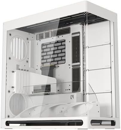 HAVN HS 420 VGPU Dual Chamber Mid Tower ATX PC Case White   PCIe 5 0 Vertical GPU Kit  11x 140mm Fan Slots & 2X 420mm Radiator Support  SimpliCable Cable Management  Tempered Glass  PWM Fan Hub