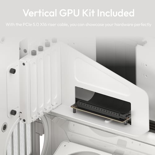 HAVN HS 420 VGPU Dual Chamber Mid Tower ATX PC Case White   PCIe 5 0 Vertical GPU Kit  11x 140mm Fan Slots & 2X 420mm Radiator Support  SimpliCable Cable Management  Tempered Glass  PWM Fan Hub