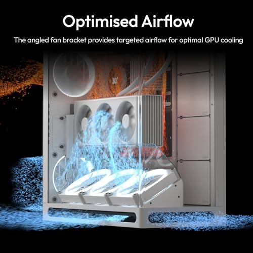 HAVN HS 420 VGPU Dual Chamber Mid Tower ATX PC Case White   PCIe 5 0 Vertical GPU Kit  11x 140mm Fan Slots & 2X 420mm Radiator Support  SimpliCable Cable Management  Tempered Glass  PWM Fan Hub