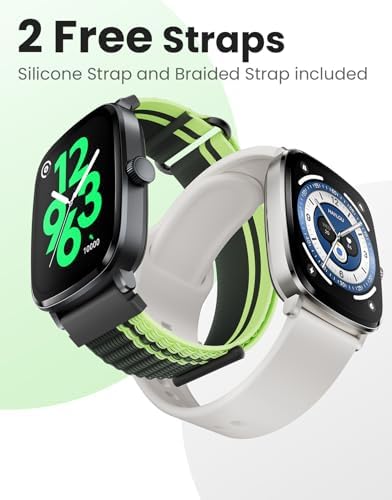 HAYLOU RS5 Smart Watch for Men Women 2 01 AMOLED Display Smartwatch with Bluetooth Call Answer/Make  Two Straps Fitness Tracker with 150 Sport Modes IP68