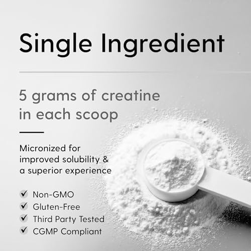HEARTHY FOODS Creatine Monohydrate Micronized Powder 500G   100 Servings  5000mg Per Serving  5g    for Men & Women Muscle Growth & Recovery   UNFLAVORED