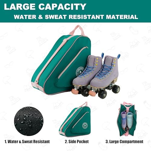 HEXIFUL Skate Bag for Ice  Inline  Roller & Quad Skates   Kids & Adults