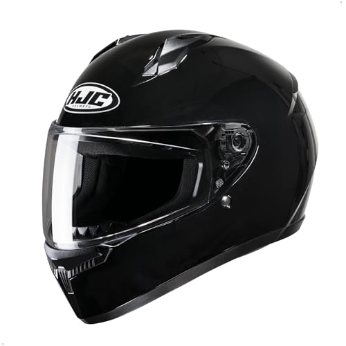 HJC C10 Solid Full Face Motorcycle Helmet  Black  Large 