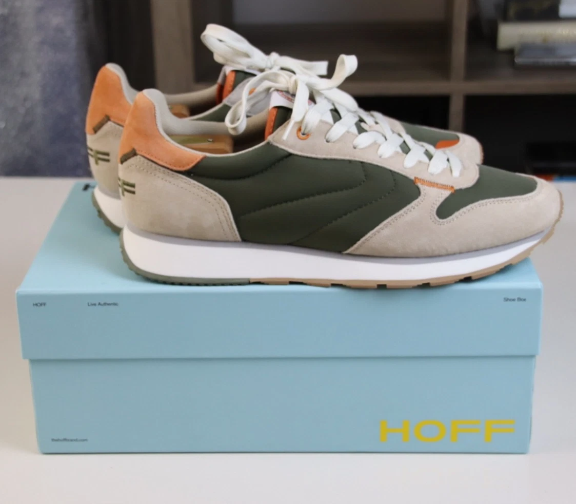Zapatillas HOFF Rhodes para hombre, talla 10 EU44, color verde, beige, tostado y blanco, cómodas para caminar.