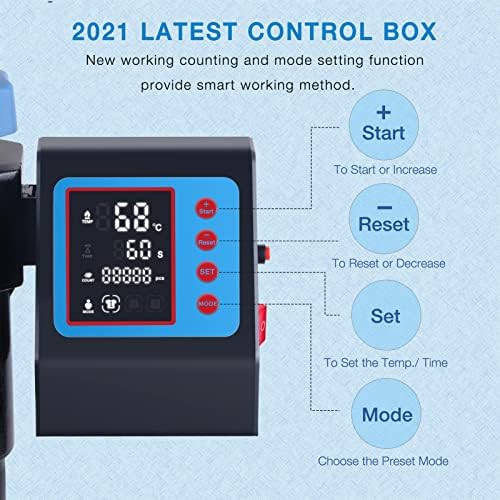 HORGELU Upgraded 5 in 1 Heat Press Machine 15x15 Inch Heat Transfer Machine 360 Degree Swing Away Multifunction Digital Sublimation Combo Heat Press for T Shirt Mug Hat Plate for Commercial Home 110V