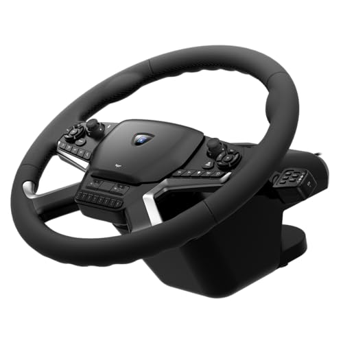 HORI Truck Control System for Windows 11/10 with Force Feedback Steering Wheel  Shifter Control Panel  & Pedals