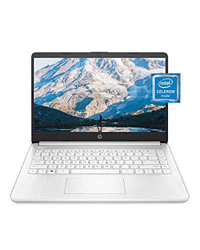 HP 14 Laptop  Intel Celeron N4020  4 GB RAM  64 GB Storage  14 inch Micro edge HD Display  Windows 11 Home  Thin & Portable  4K Graphics  One Year of Microsoft 365  14 dq0040nr  Snowflake White 