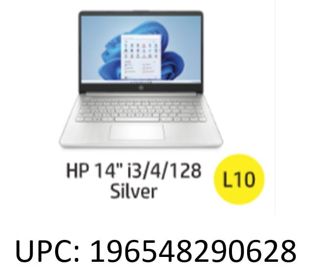 HP 14" Laptop  Intel Core i3 1115G4  4GB RAM  128G SSD  Natural Silver  Windows 11 Home in S mode  14 dq2031wm