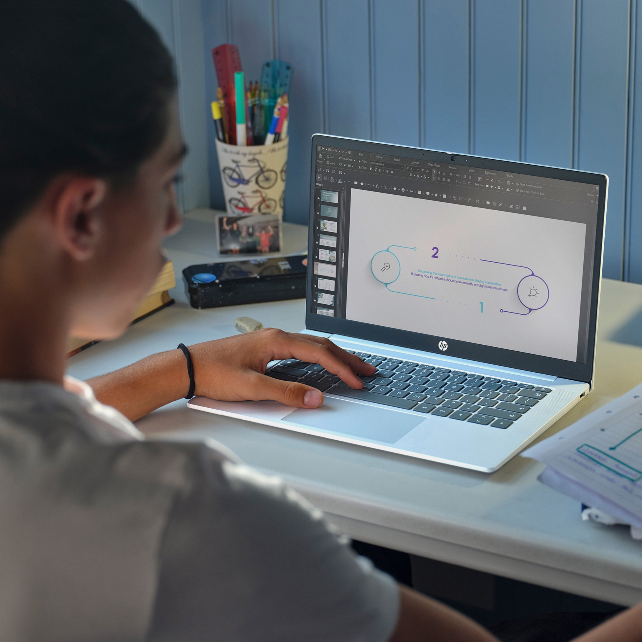 HP 14 inch HD Chromebook Laptop Intel Processor N200 4GB RAM 128GB UFS Glacier Silver