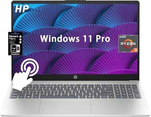 HP 15 6 Touchscreen Laptop  AMD Ryzen 3 7320U Up to 4 1 GHz   8 GB RAM LPDDR5  512 GB SSD  AMD Radeon Graphics  HD Private Webcam  HDMI  Wi Fi 6  Bluetooth  Anti Glare  Windows 11 Pro  Silver