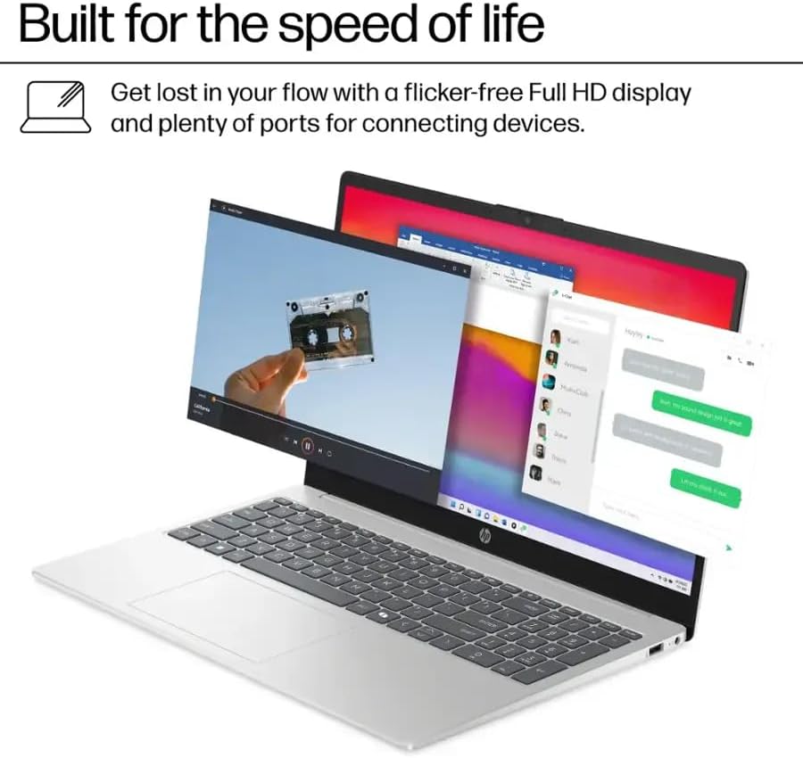 HP 15 6 Touchscreen Laptop  AMD Ryzen 3 7320U Up to 4 1 GHz   8 GB RAM LPDDR5  512 GB SSD  AMD Radeon Graphics  HD Private Webcam  HDMI  Wi Fi 6  Bluetooth  Anti Glare  Windows 11 Pro  Silver