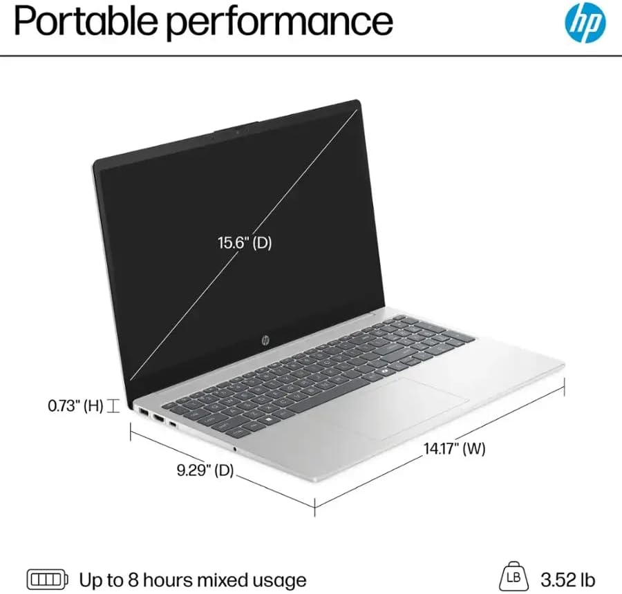 HP 15 6 Touchscreen Laptop  AMD Ryzen 3 7320U Up to 4 1 GHz   8 GB RAM LPDDR5  512 GB SSD  AMD Radeon Graphics  HD Private Webcam  HDMI  Wi Fi 6  Bluetooth  Anti Glare  Windows 11 Pro  Silver