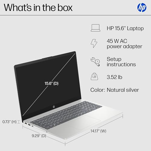 HP 15 6 inch Laptop  HD Touchscreen Display  AMD Ryzen 3 7320U  8 GB RAM  128 GB SSD  AMD Radeon Graphics  Windows 11 Home in S Mode  Natural Silver  15  fc0099nr