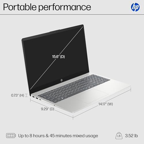HP 15 6 inch Laptop  HD Touchscreen Display  AMD Ryzen 3 7320U  8 GB RAM  128 GB SSD  AMD Radeon Graphics  Windows 11 Home in S Mode  Natural Silver  15  fc0099nr