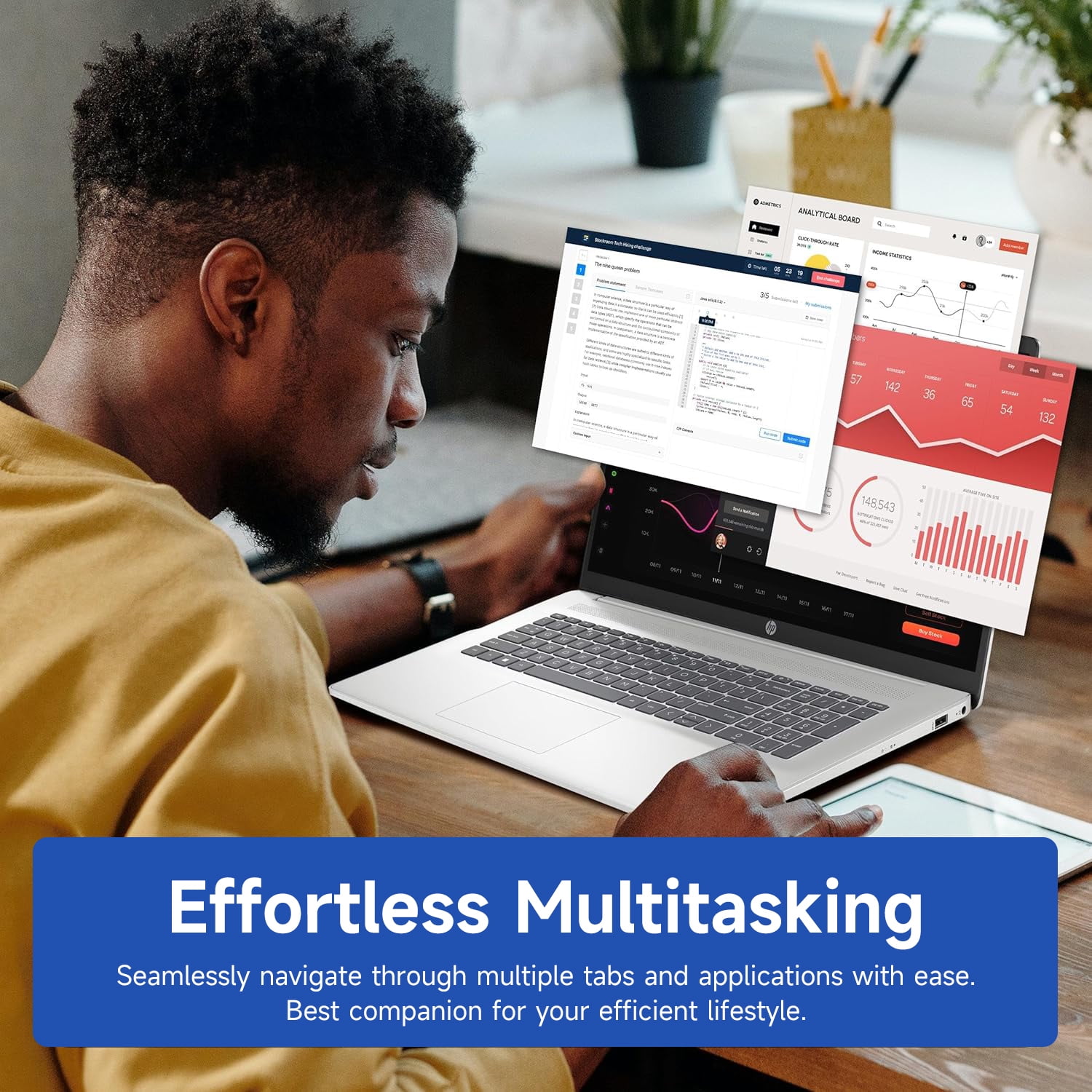 HP 17 3" Touchscreen Laptop  Intel Core i3  32GB RAM  128GB eMMC   1TB SSD  Windows 11 H  Silver