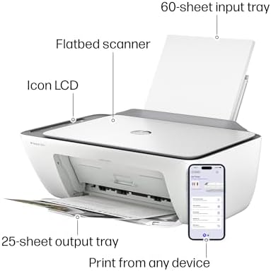 HP DeskJet 2855e Wireless All in One Color Inkjet Printer  Scanner  Copier  Best for home  3 months of Instant Ink included  Single band Wi Fi connectivity  588S5A 
