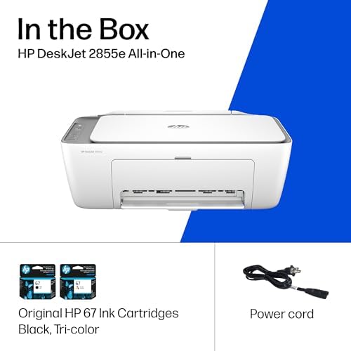 HP DeskJet 2855e Wireless All in One Color Inkjet Printer  Scanner  Copier  Best for home  3 months of Instant Ink included  Single band Wi Fi connectivity  588S5A 