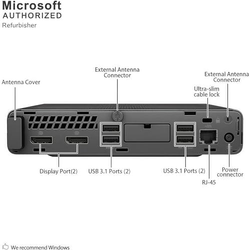 HP EliteDesk 800 G4 Mini Business Desktop Computer  Intel Core i5 8500 PC  8GB DDR4 RAM  256GB NVMe SSD  WiFi  Bluetooth  Keyboard & Mouse  Win11 Pro  Renewed 