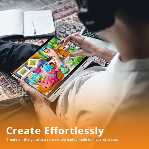 HP Envy x360 2 in 1 14 FHD Touchscreen Laptop  Intel i7 1355U  16GB RAM  1TB SSD  Backlit Keyboard  5MP Camera  Fingerprint Reader  Iris Xe Graphics  Wi Fi 6E  Windows 11  Silver  32GB USB Card