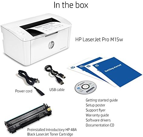 HP LaserJet Pro M15w Wireless Monochrome Printer  Works with Alexa  W2G51A 