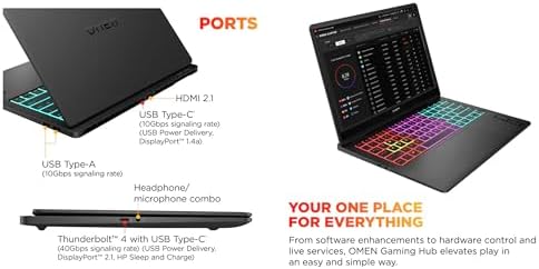 HP OMEN Transcend 14 AI Gaming Laptop 14 0 120Hz 3K OLED 500 nits Display  Intel Ultra 7 255H  GeForce RTX 5060 8GB  32GB LPDDR5X  1TB SSD  RGB KB  Thunderbolt 4  Win11Home  w/DKZ USB Port Expander