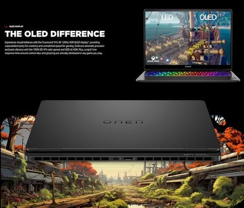 HP OMEN Transcend 14 AI Gaming Laptop 14 0 120Hz 3K OLED 500 nits Display  Intel Ultra 7 255H  GeForce RTX 5060 8GB  32GB LPDDR5X  1TB SSD  RGB KB  Thunderbolt 4  Win11Home  w/DKZ USB Port Expander