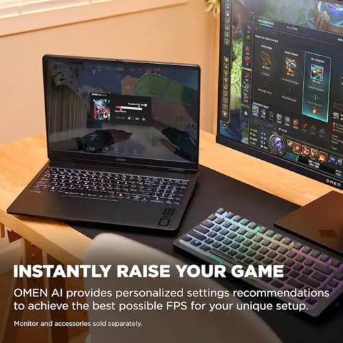 HP Omen 16 RTX 5060 Gaming Laptop  16 FHD  165Hz  AMD Ryzen AI 7 350  16GB DDR5 RAM  1TB SSD  RGB Backlit KB  Low Blue Light  Bundle with Thunderobot 7 in 1 USB C Hub  Black  Win 11 Home