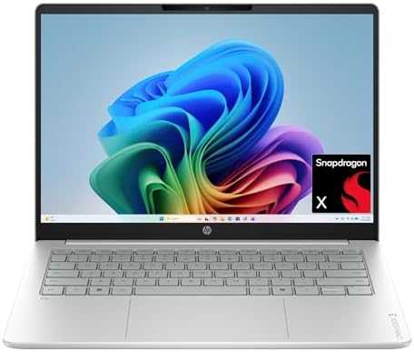 HP OmniBook 3 14 inch Next Gen AI PC  2K Display  Snapdragon X X1 26 100  16 GB RAM  512 GB SSD  Qualcomm Adreno GPU  Windows 11 Home  Glacier Silver  14 hz0099nr