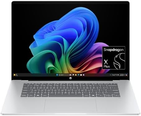 HP OmniBook 5 16 inch Next Gen AI PC  2K Touchscreen  Snapdragon X Plus X1P 42 100  16 GB RAM  512 GB SSD  Qualcomm Adreno GPU  Windows 11 Home  Copilot  PC  Glacier Silver  16 fb0000nr