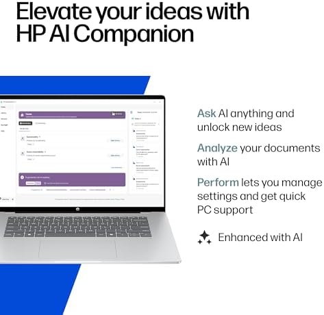 HP OmniBook 5 16 inch Next Gen AI PC  2K Touchscreen  Snapdragon X Plus X1P 42 100  16 GB RAM  512 GB SSD  Qualcomm Adreno GPU  Windows 11 Home  Copilot  PC  Glacier Silver  16 fb0000nr