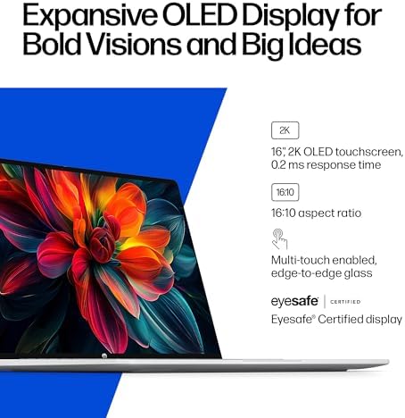 HP OmniBook 5 16 inch Next Gen AI PC  2K Touchscreen  Snapdragon X Plus X1P 42 100  16 GB RAM  512 GB SSD  Qualcomm Adreno GPU  Windows 11 Home  Copilot  PC  Glacier Silver  16 fb0000nr