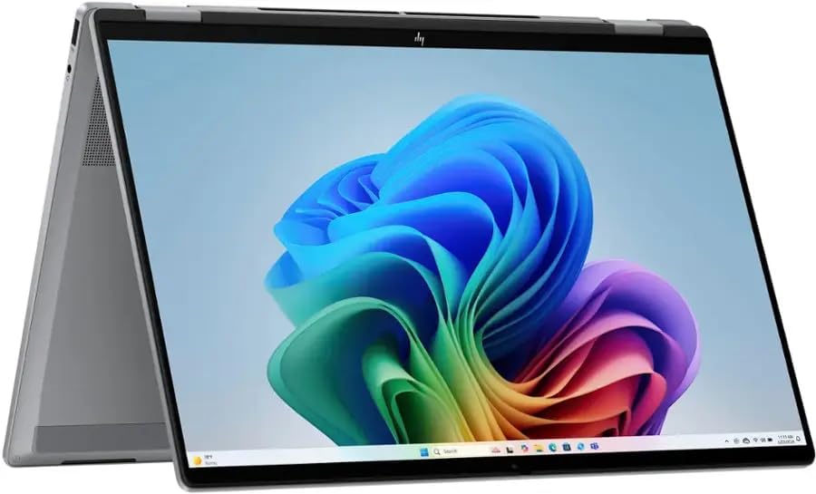 HP OmniBook X FILP Copilot  PC 16 inch 2K Touch 2 in 1 Touchs Laptop  AMD Ryzen AI 5 340  16GB DDR5 RAM  512GB SSD  Backlit KB  Copilot  PC  Windows 11 Home  Meteor Silver  16 ar0013dx