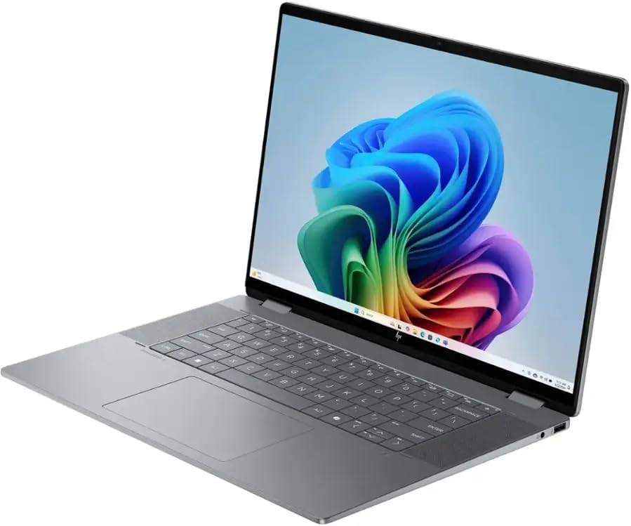 HP OmniBook X FILP Copilot+ PC 16 pulgadas 2K Touch 2 en 1 Touchs portátil, AMD Ryzen AI 5 340, 16 GB DDR5 RAM, 512 GB SSD, KB retroiluminado, PC Copilot+, Windows 11 Home, Meteor Silver, 16-ar0013dx