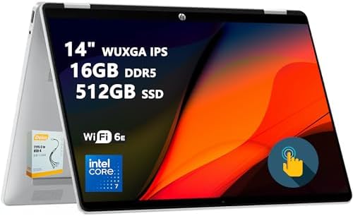 HP OmniBook X Flip 2 in 1 Copilot  AI PC Laptop   14 WUXGA Touch 400nits   AMD 6 core Ryzen AI 5 340  Up to 50 Tops    16GB DDR5 1TB SSD   Backlit Wi Fi6E 5MP IR Camera Poly Win11 w/DLCA Accessory